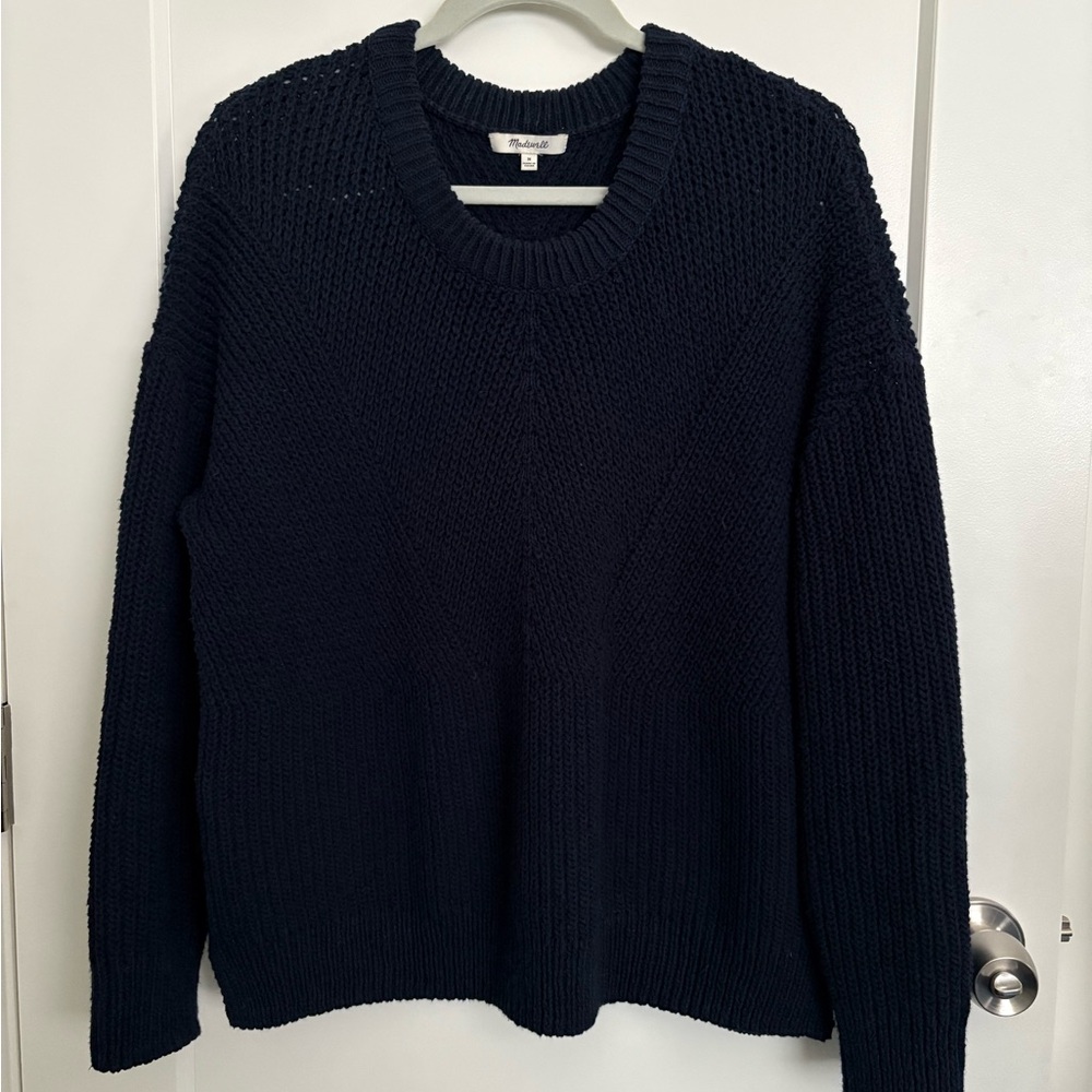Madewell Navy Blue Knit 100% Cotton Sweater